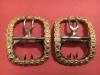 32mm Decorated Brass Shoe Buckles