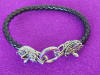 Viking Wolfs head Leather Rope Bracelet
