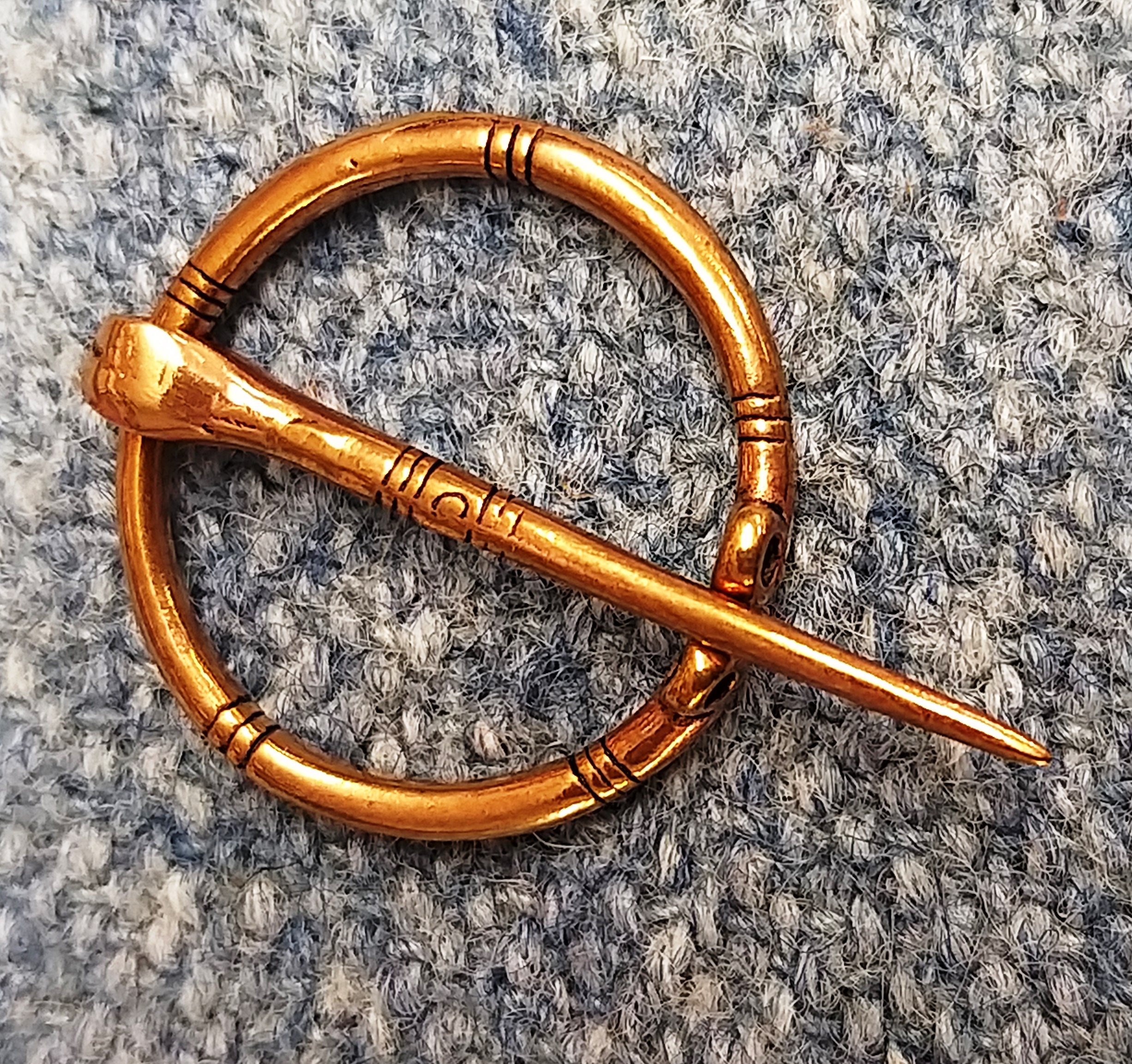 Viking Celtic Brooch Pennanular Copper, Gold or Pewter Cloak Pin